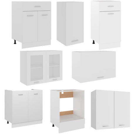 8 Piece Kitchen Cabinet Set Lyon Engineered Wood