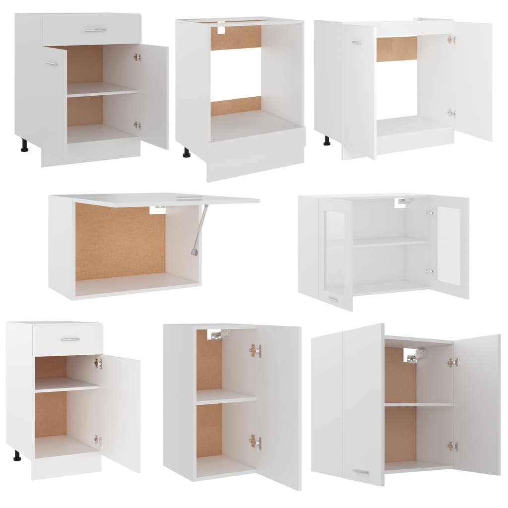 8 Piece Kitchen Cabinet Set Lyon Engineered Wood