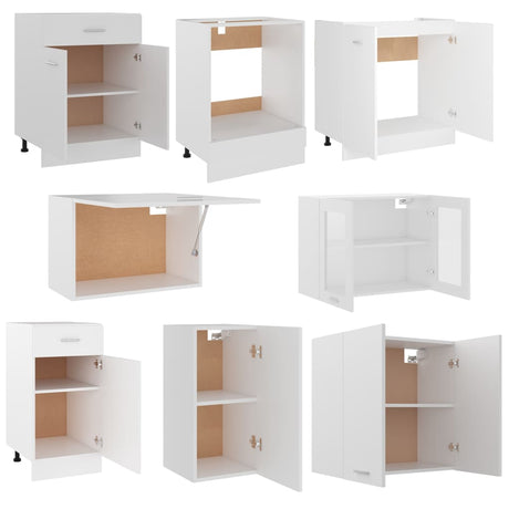 8 Piece Kitchen Cabinet Set Lyon Engineered Wood