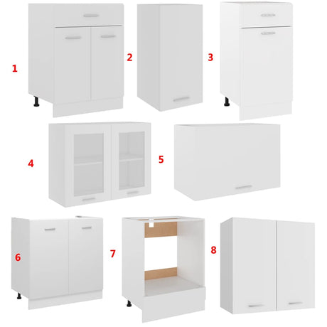 8 Piece Kitchen Cabinet Set Lyon Engineered Wood