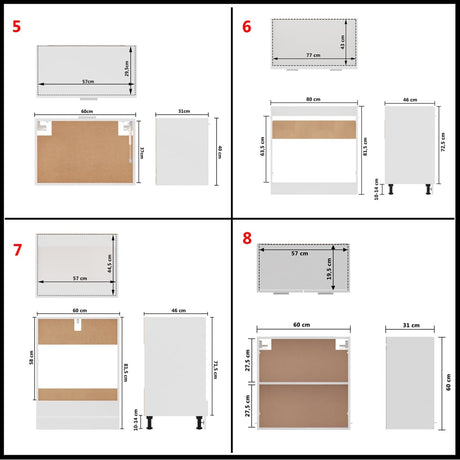 8 Piece Kitchen Cabinet Set Lyon Engineered Wood