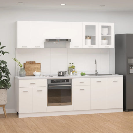 8 Piece Kitchen Cabinet Set Lyon Engineered Wood