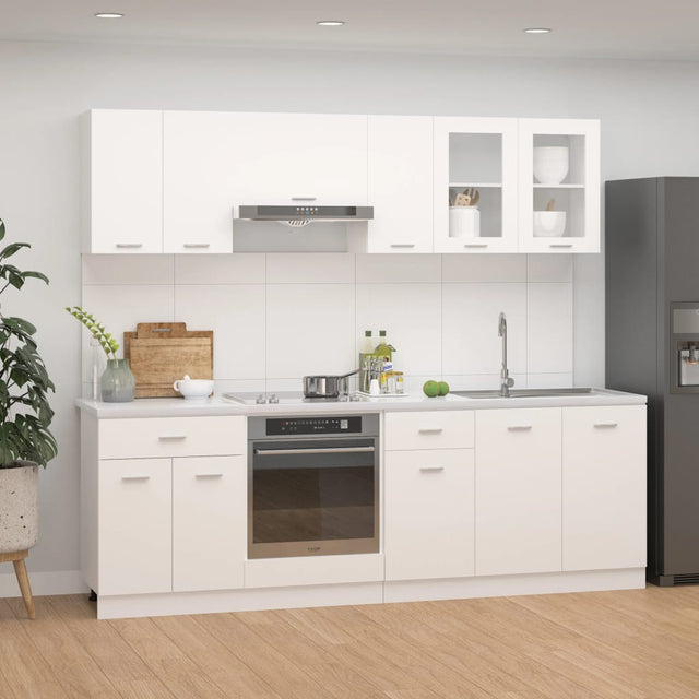 8 Piece Kitchen Cabinet Set Lyon Engineered Wood