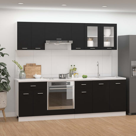 8 Piece Kitchen Cabinet Set Lyon Engineered Wood