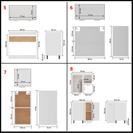11 Piece Kitchen Cabinet Set Lyon Engineered Wood