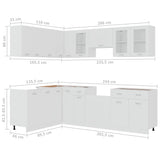 11 Piece Kitchen Cabinet Set Lyon Engineered Wood