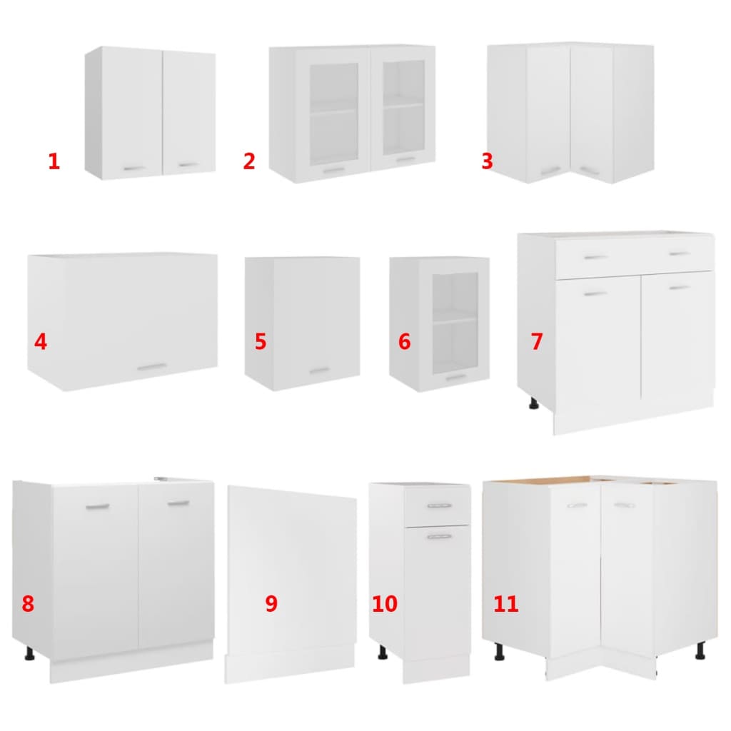 11 Piece Kitchen Cabinet Set Lyon Engineered Wood