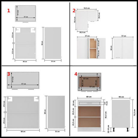 11 Piece Kitchen Cabinet Set Lyon Engineered Wood