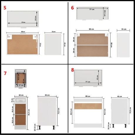 11 Piece Kitchen Cabinet Set Lyon Engineered Wood