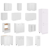 14 Piece Kitchen Cabinet Set Lyon White Engineered Wood