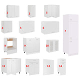 14 Piece Kitchen Cabinet Set Lyon White Engineered Wood