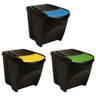 Stackable Garbage Bin Boxes 3 Pcs 75 L Polypropylene