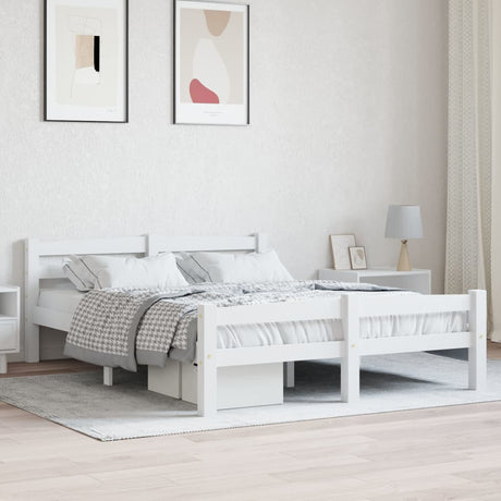 Bed Frame Without Mattress Solid Pinewood Super King