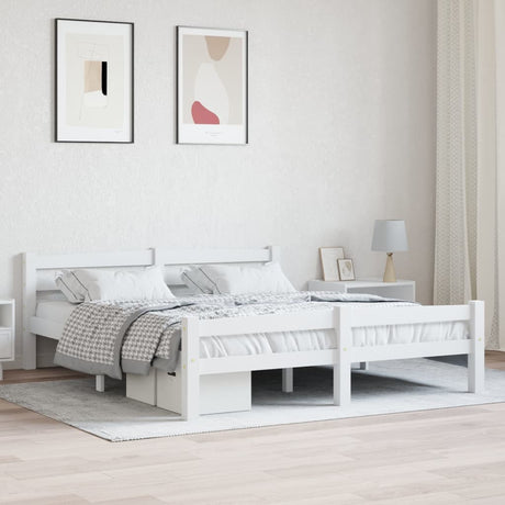 Bed Frame Without Mattress Solid Pinewood Super King