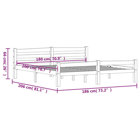 Bed Frame Without Mattress Solid Pinewood Super King