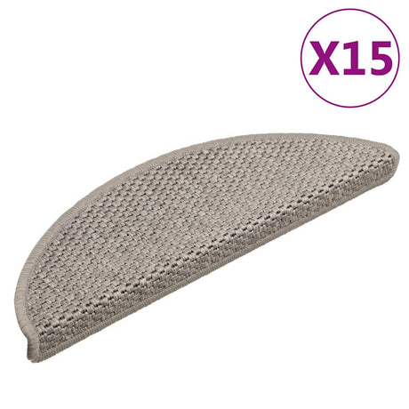 Stair Mats Self-Adhesive Sisal-Look 15 Pcs Silver