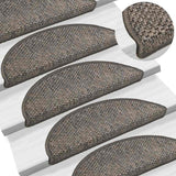Stair Mats Self-Adhesive Sisal-Look 15 Pcs Brown Beige