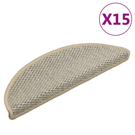 Stair Mats Self-Adhesive Sisal-Look 15 Pcs