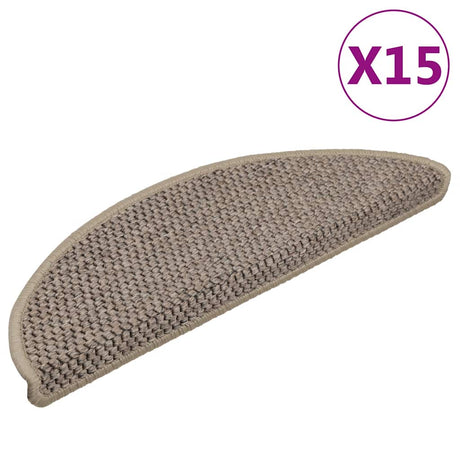 Stair Mats Self-Adhesive Sisal-Look 15 Pcs