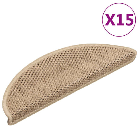 Stair Mats Self-Adhesive Sisal-Look 15 Pcs
