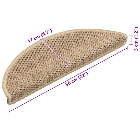 Stair Mats Self-Adhesive Sisal-Look 15 Pcs