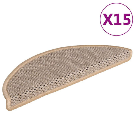 Stair Mats Self-Adhesive Sisal-Look 15 Pcs