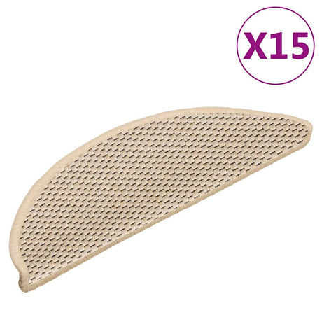 Stair Mats Self-Adhesive Sisal-Look 15 Pcs