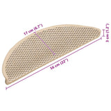 Stair Mats Self-Adhesive Sisal-Look 15 Pcs