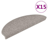 Stair Mats Self-Adhesive Sisal-Look 15 Pcs Silver