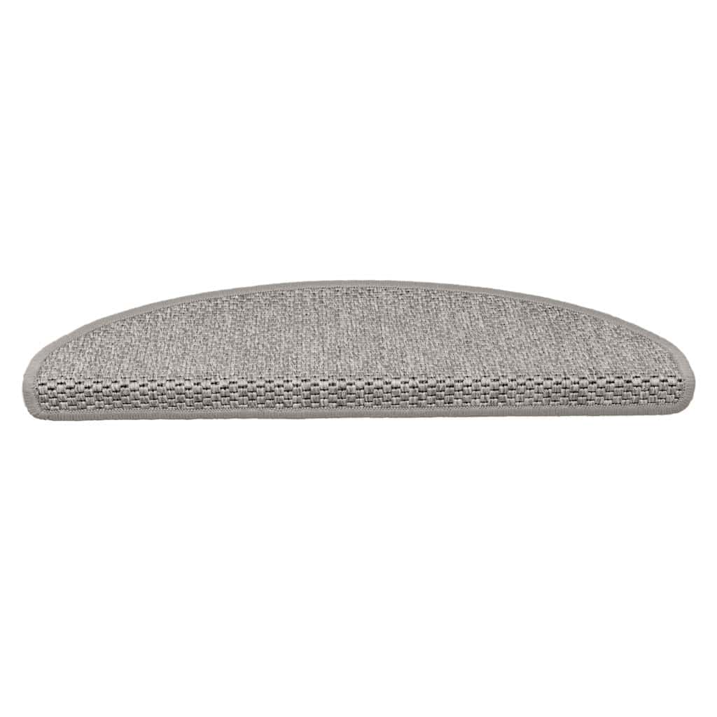 Stair Mats Self-Adhesive Sisal-Look 15 Pcs Silver
