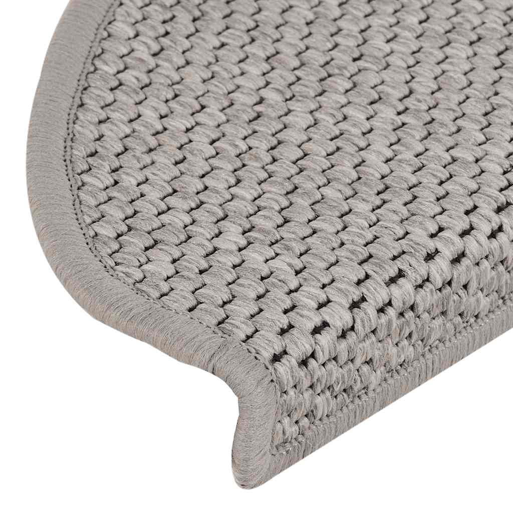 Stair Mats Self-Adhesive Sisal-Look 15 Pcs Silver