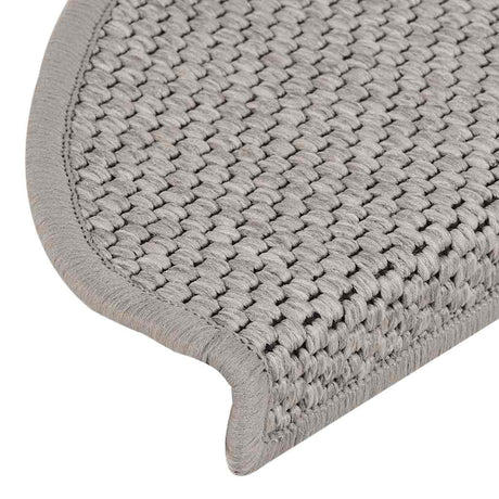 Stair Mats Self-Adhesive Sisal-Look 15 Pcs Silver