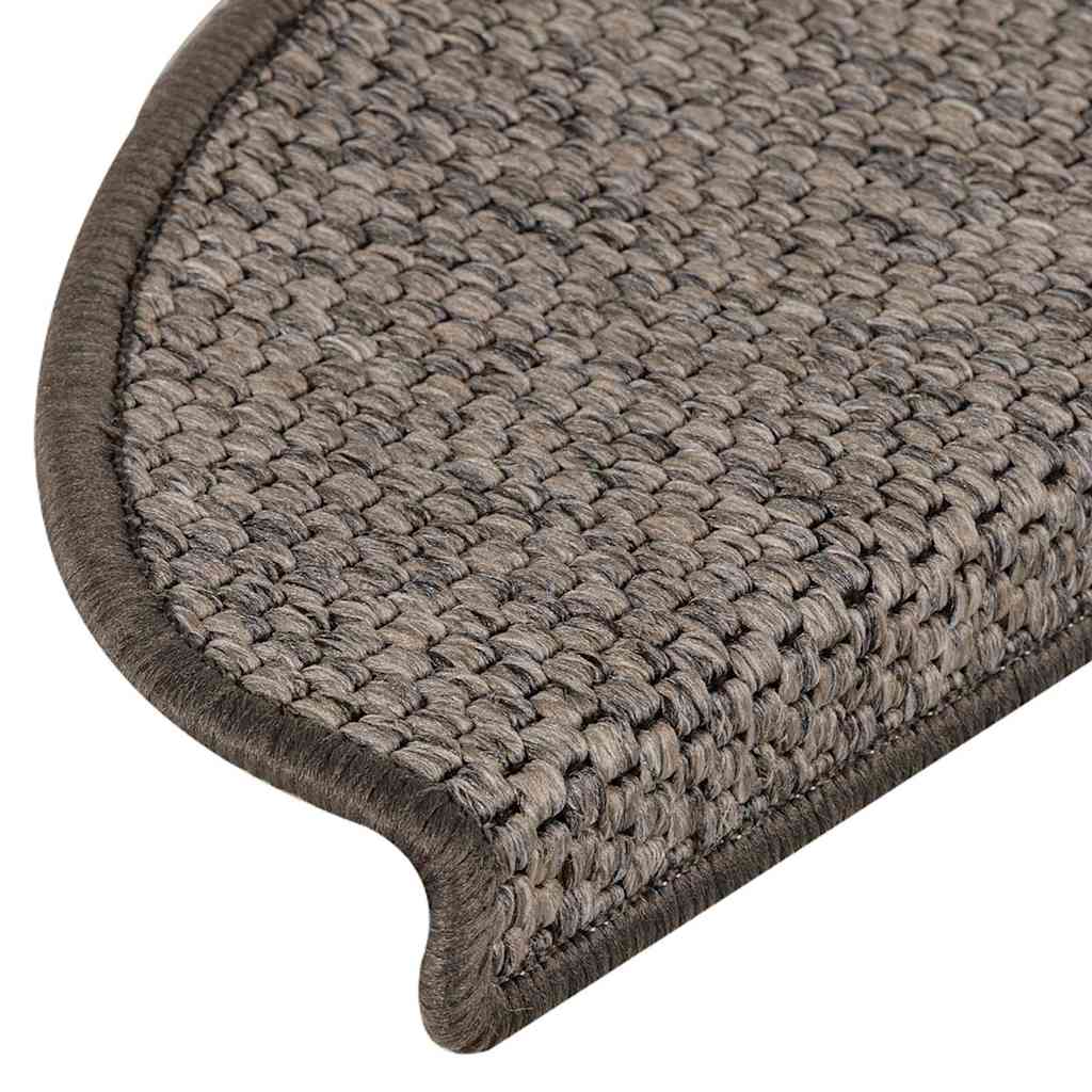 Stair Mats Self-Adhesive Sisal-Look 15 Pcs Brown Beige