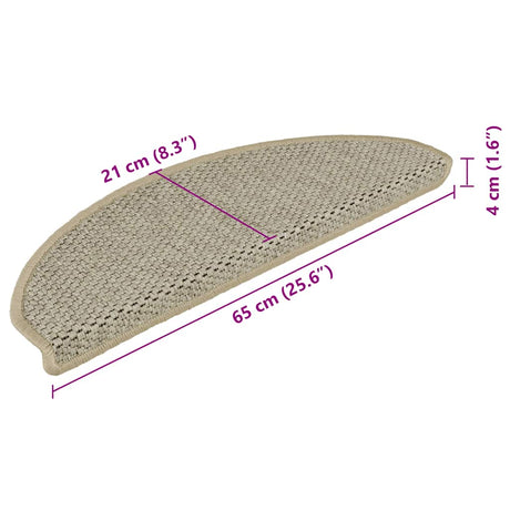 Stair Mats Self-Adhesive Sisal-Look 15 Pcs