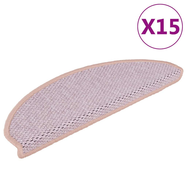 Stair Mats Self-Adhesive Sisal-Look 15 Pcs