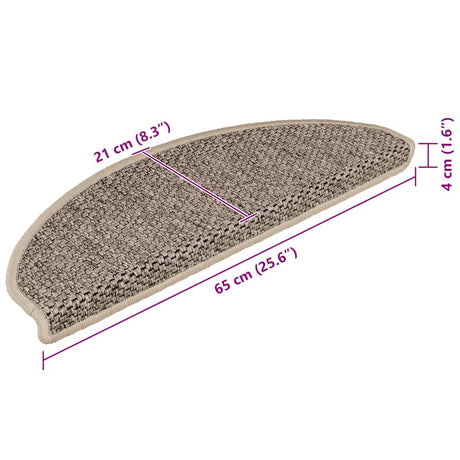 Stair Mats Self-Adhesive Sisal-Look 15 Pcs