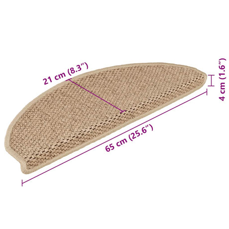 Stair Mats Self-Adhesive Sisal-Look 15 Pcs