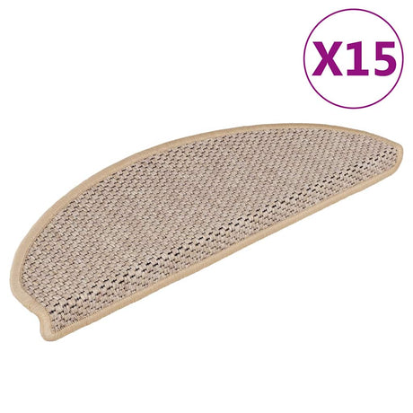 Stair Mats Self-Adhesive Sisal-Look 15 Pcs