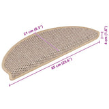 Stair Mats Self-Adhesive Sisal-Look 15 Pcs