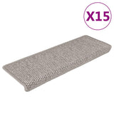 Stair Mats Self-Adhesive Sisal-Look 15 Pcs 65X21X4 Cm Green