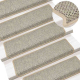 Stair Mats Self-Adhesive Sisal-Look 15 Pcs 65X21X4 Cm Green