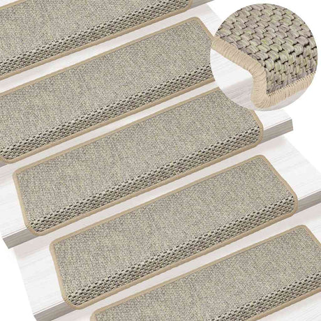 Stair Mats Self-Adhesive Sisal-Look 15 Pcs 65X21X4 Cm Green