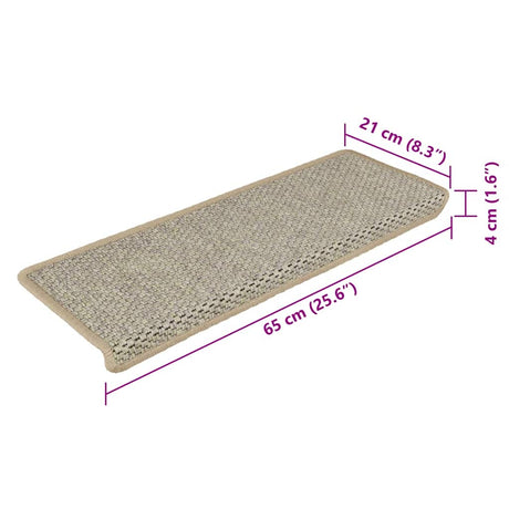 Stair Mats Self-Adhesive Sisal-Look 15 Pcs 65X21X4 Cm Green