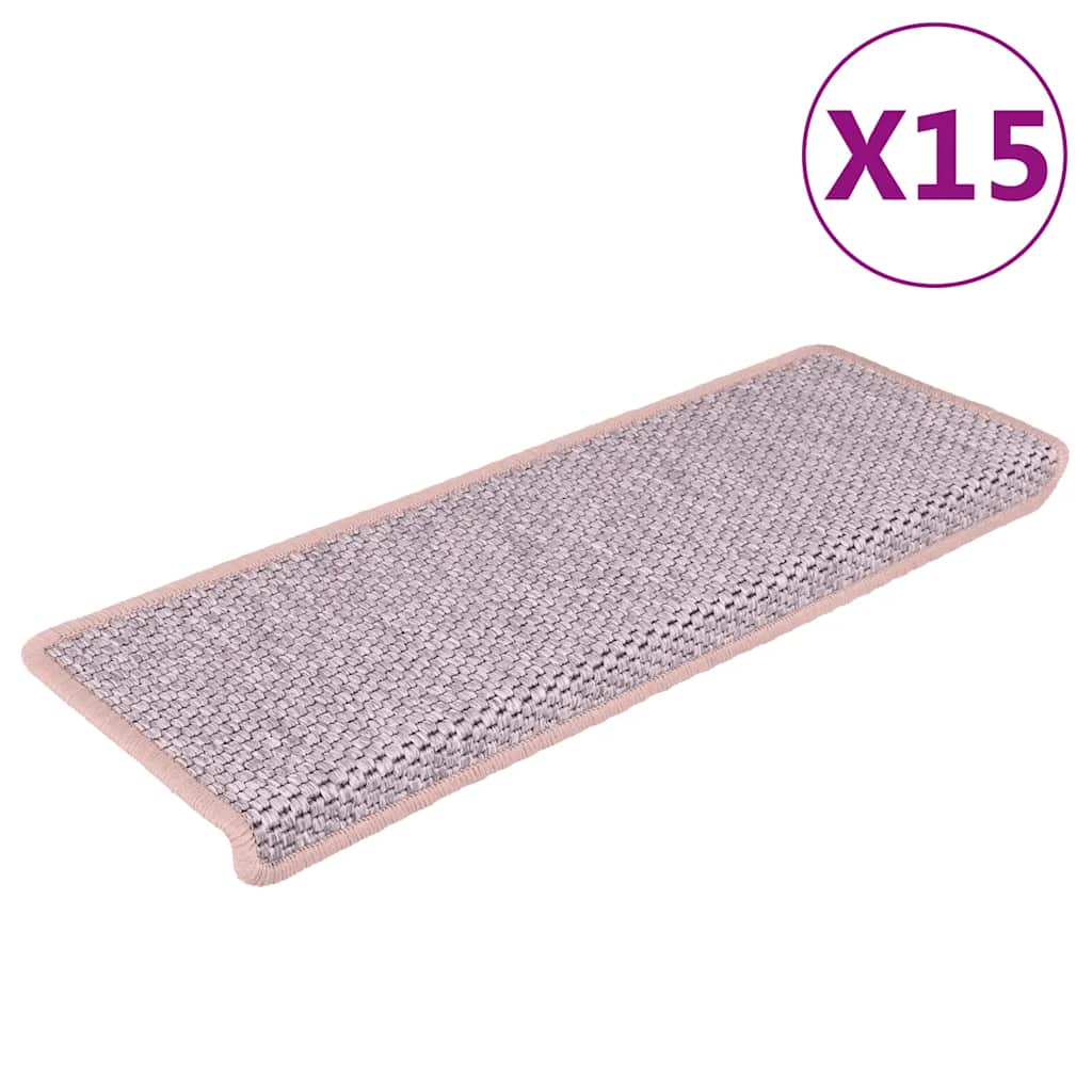 Stair Mats Self-Adhesive Sisal-Look 15 Pcs 65X21X4 Cm Green