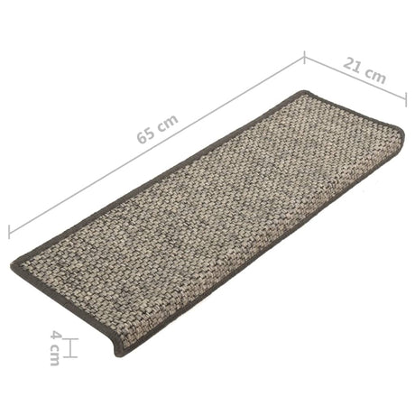 Stair Mats Self-Adhesive 15 Pcs 65X21X4 Cm