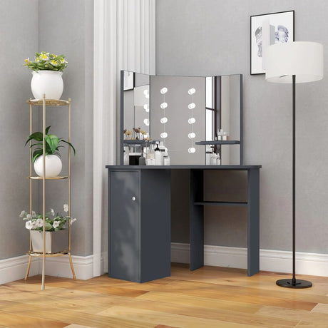 Corner Dressing Table Make-Up Table With Led Light