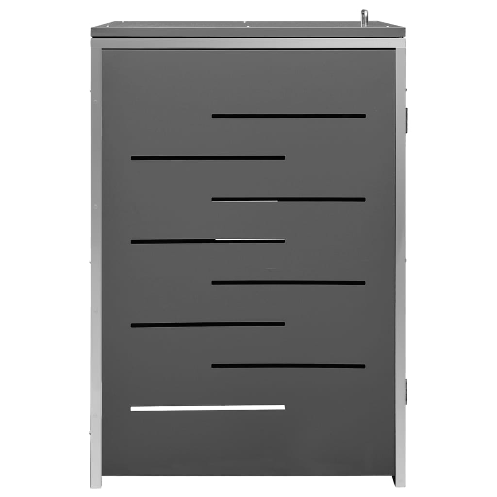 Single Wheelie Bin Shed 69X77.5X112.5 Cm Stainless Steel