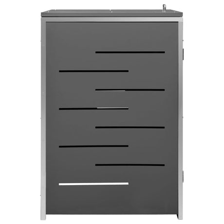 Single Wheelie Bin Shed 69X77.5X112.5 Cm Stainless Steel