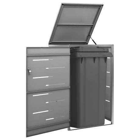 Single Wheelie Bin Shed 69X77.5X112.5 Cm Stainless Steel
