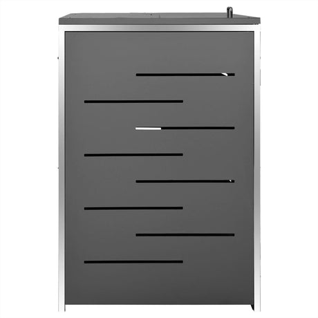 Triple Wheelie Bin Shed 207X77.5X112.5 Cm Stainless Steel